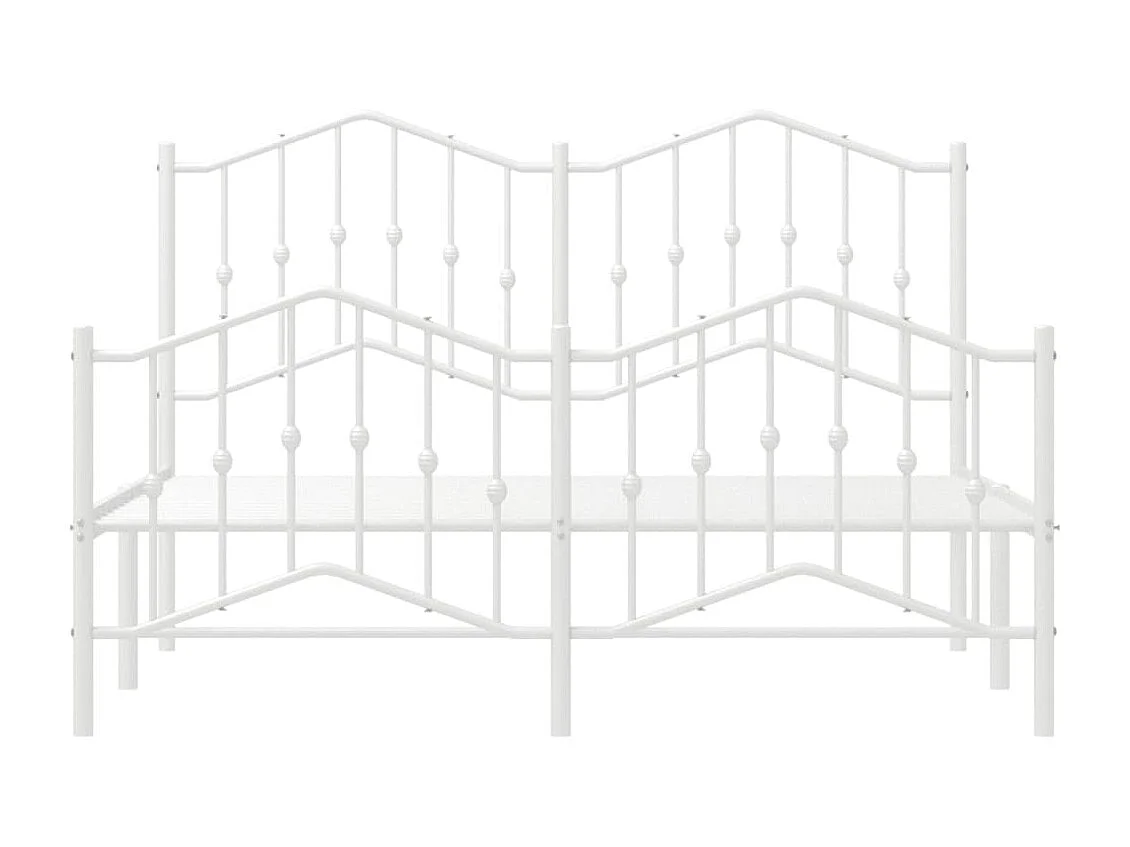 Lit-135x190 cm métal avec tête de lit/pied de lit blanc EGGB49646