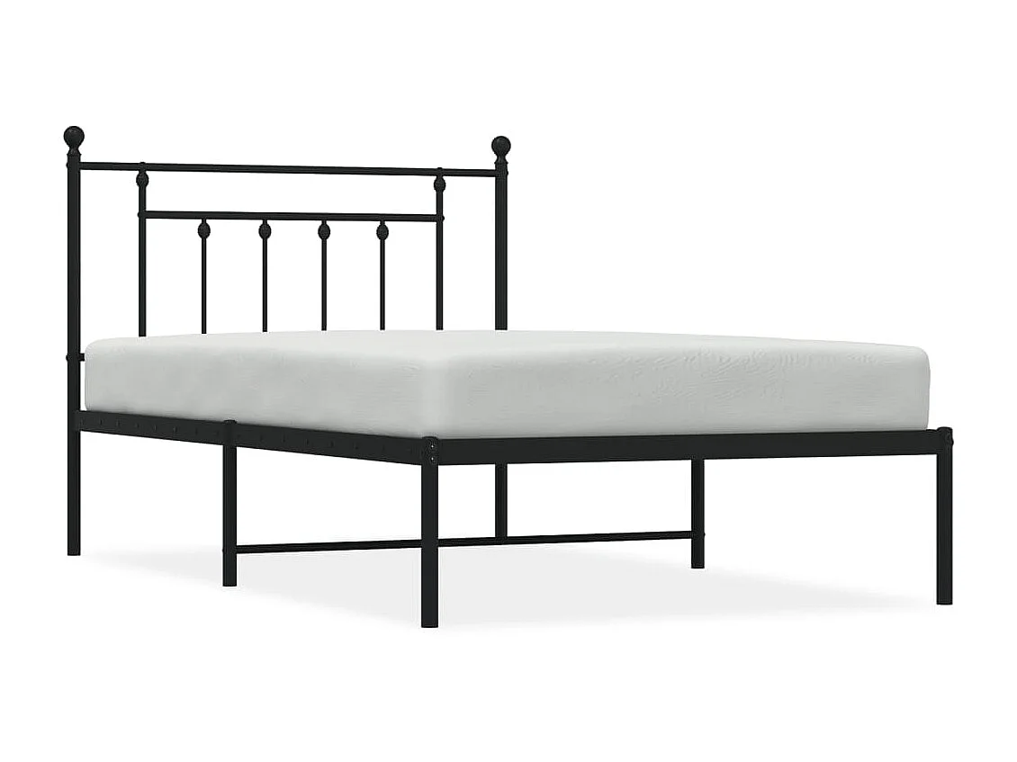 Cama com cabeceira 107x203 cm metal preto PT350533
