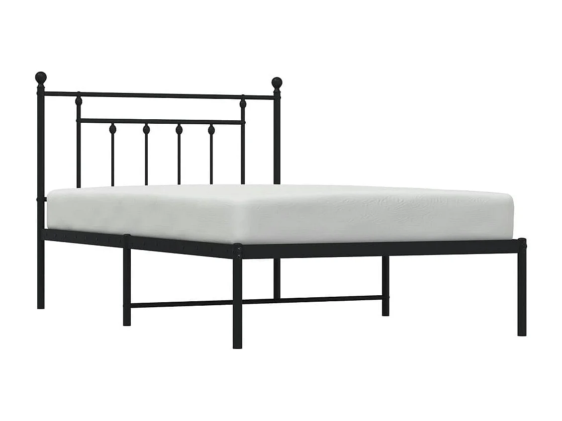 Cama com cabeceira 107x203 cm metal preto PT350533