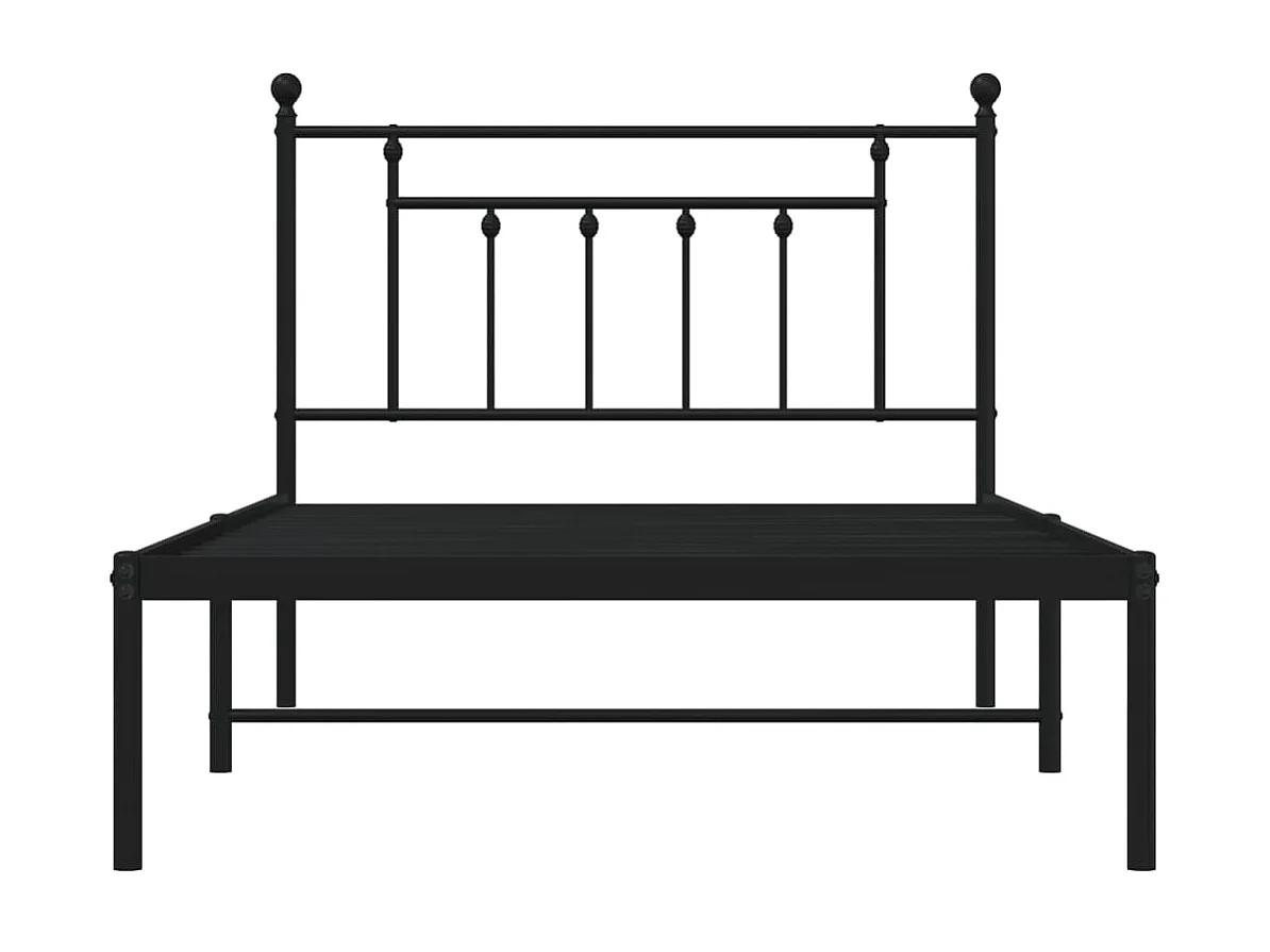 Cama com cabeceira 107x203 cm metal preto PT350533