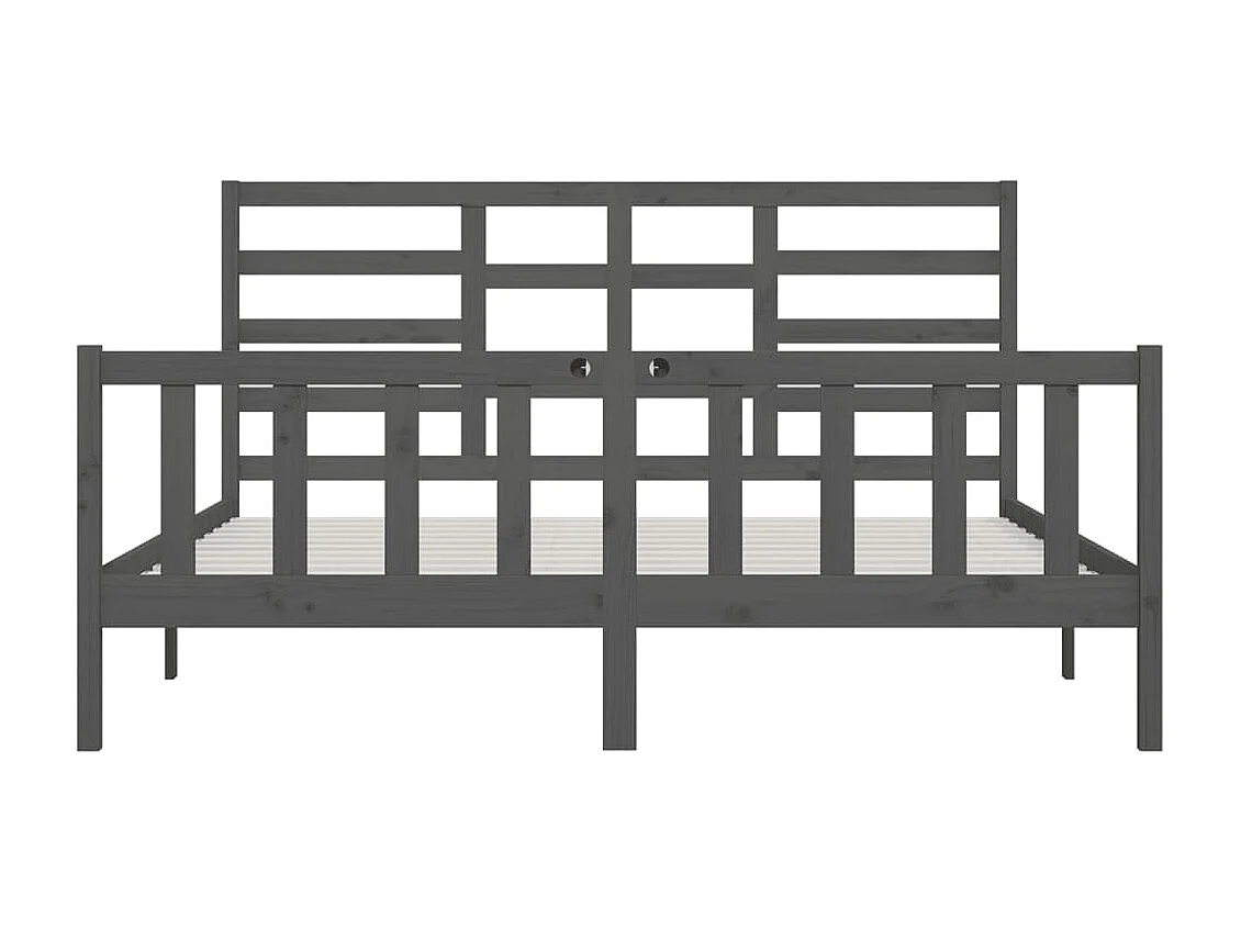 Bedframe massief grenenhout grijs 200x200 cm NL83630