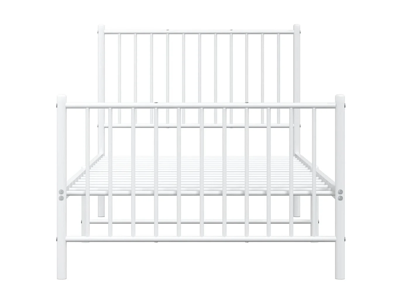Cama com cabeceira e pés 90x190 cm metal branco PT982047