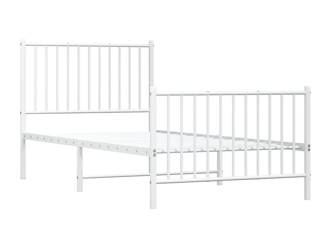 Bedframe met hoofd- en voeteneinde metaal wit 90x190 cm NL38212