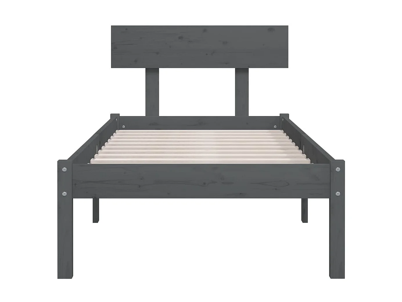 Cama 100x200 cm pinho maciço cinzento PT602503