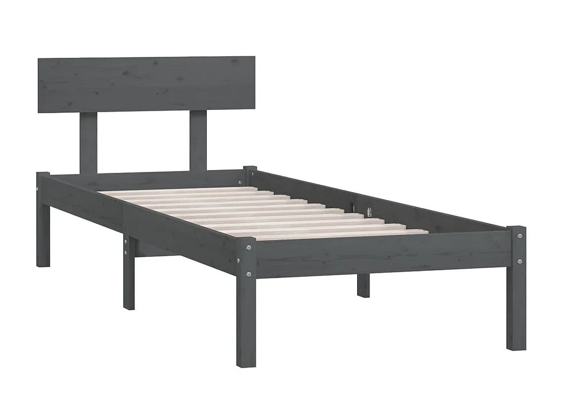 Lit-100x200 cm Gris Bois de pin massif EGGB50156