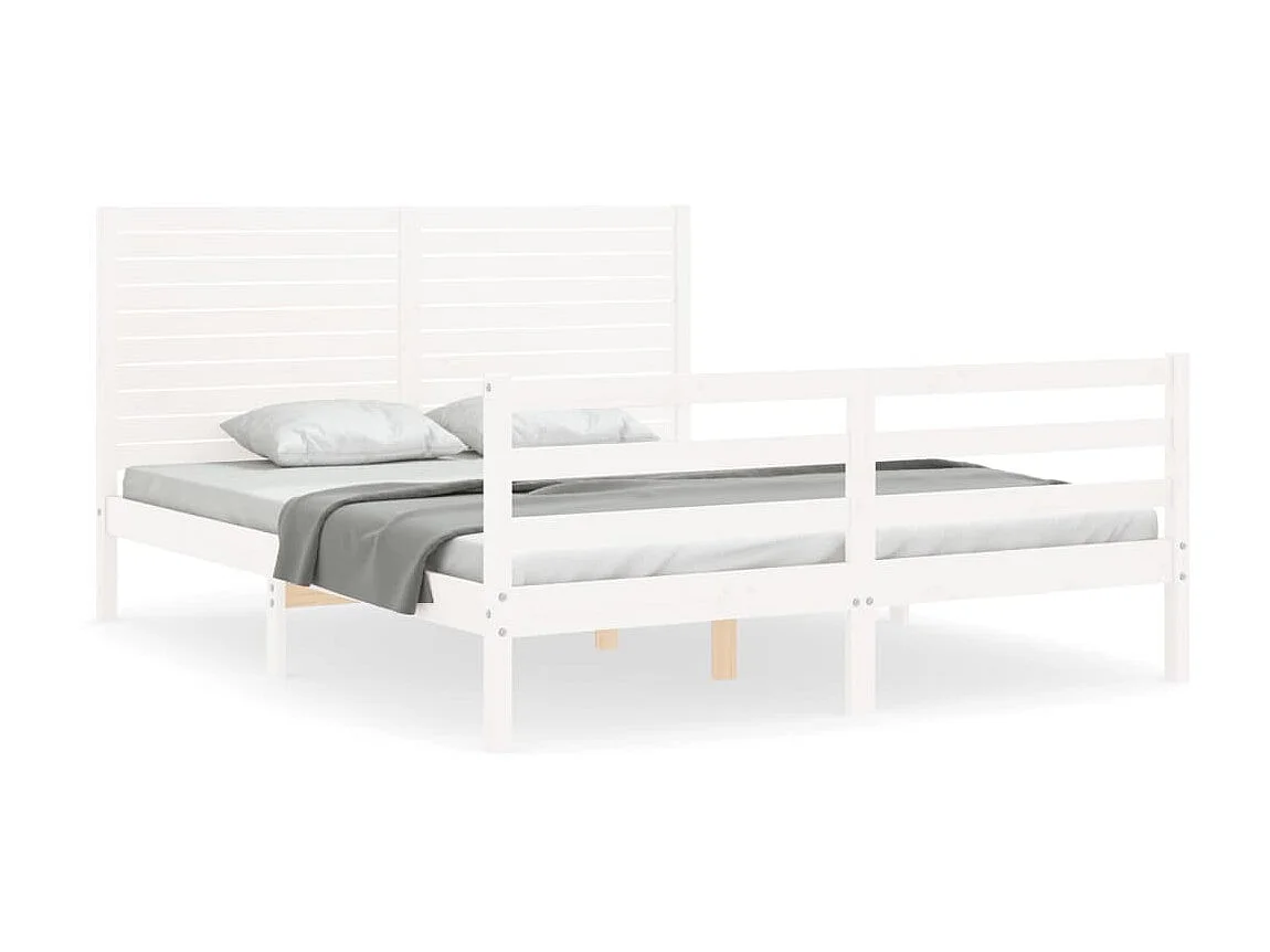 Cama com cabeceira 160x200 cm madeira maciça PT442230