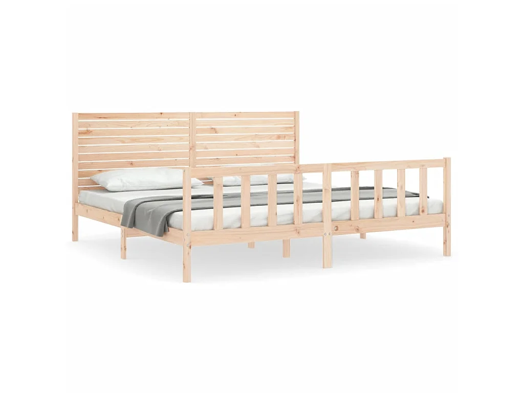 Lit-180x200 cm avec tête de lit super king bois massif EGGB84689