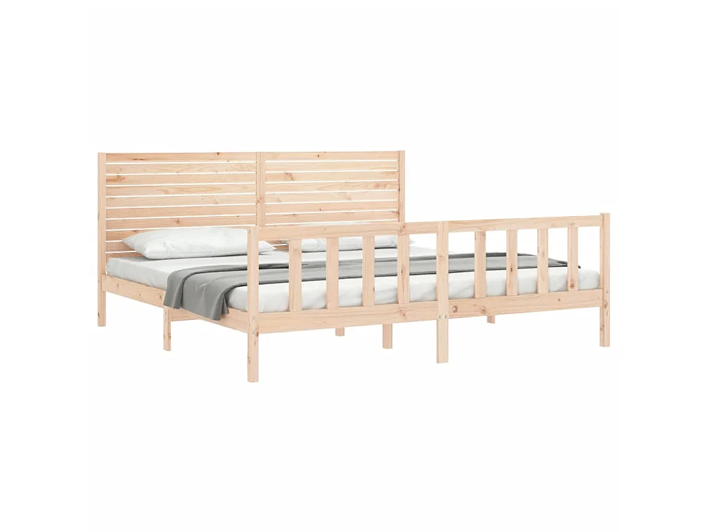 Lit-180x200 cm avec tête de lit super king bois massif EGGB84689