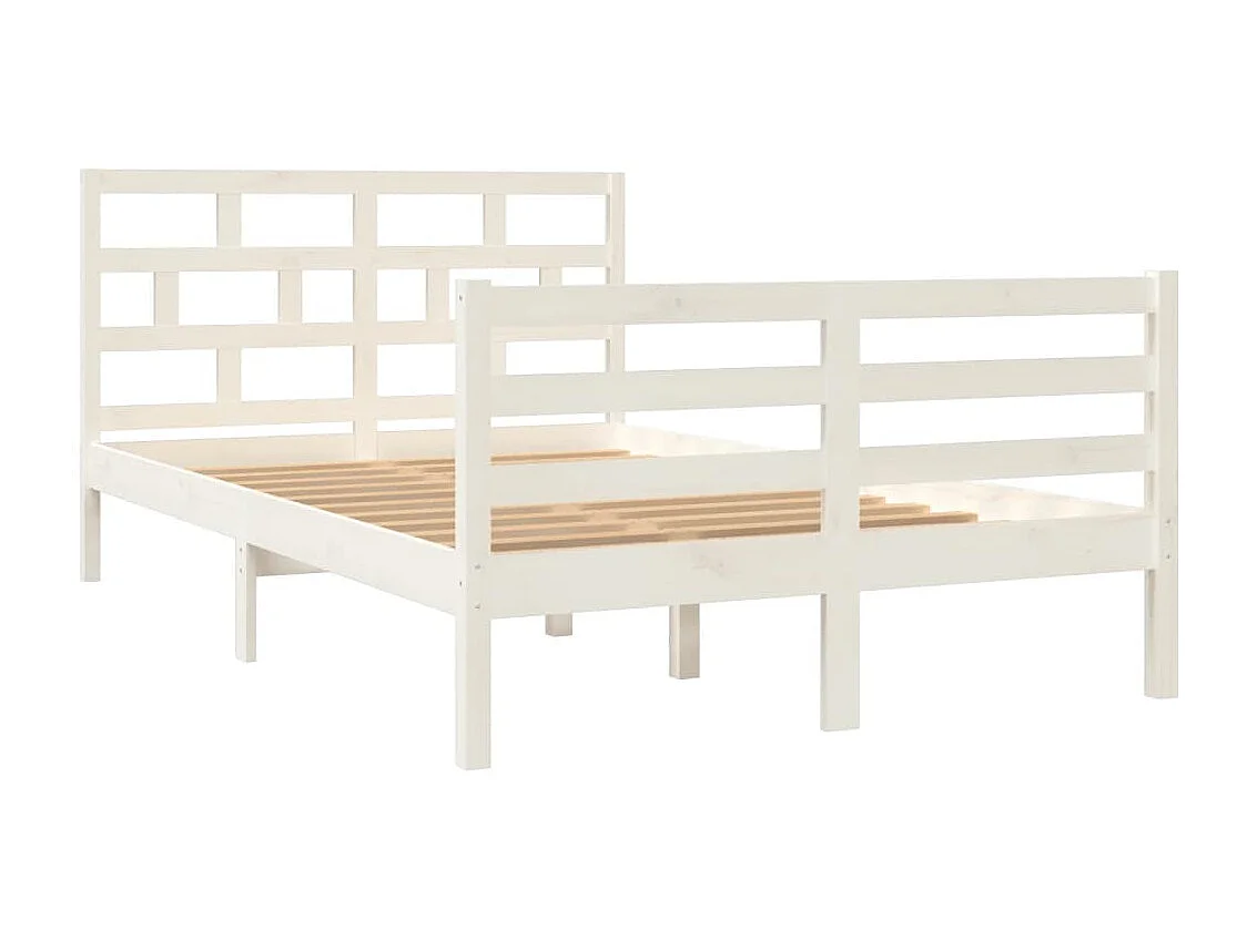 Lit-120x200 cm Blanc Bois de pin massif EGGB11661