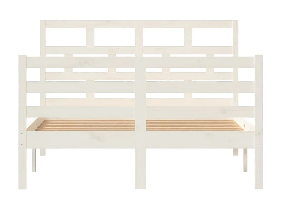 Lit-120x200 cm Blanc Bois de pin massif EGGB11661