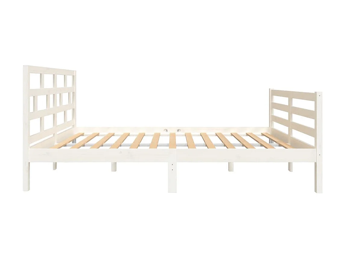 Lit-120x200 cm Blanc Bois de pin massif EGGB11661