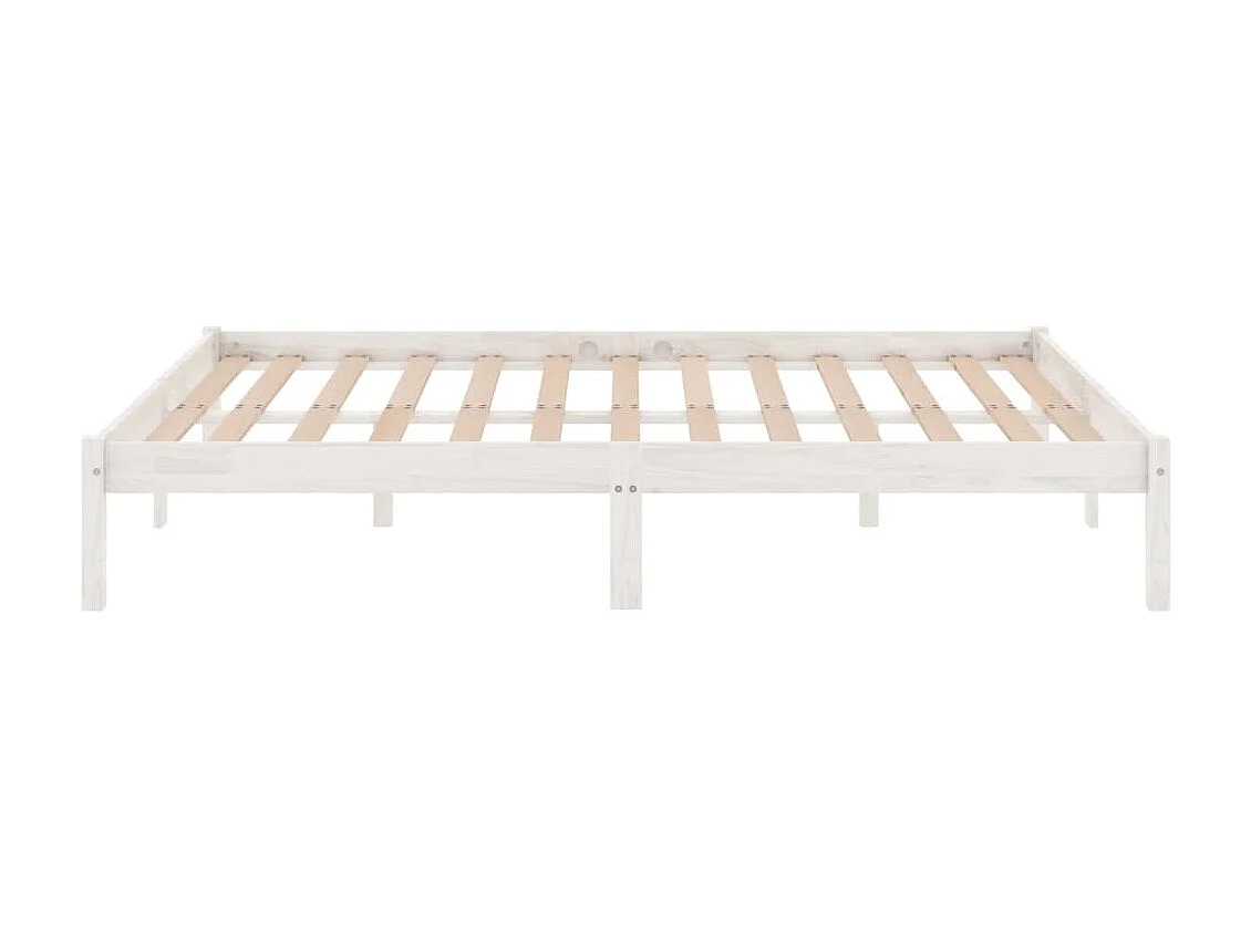 Lit-135x190 cm Blanc Bois massif Double EGGB25679