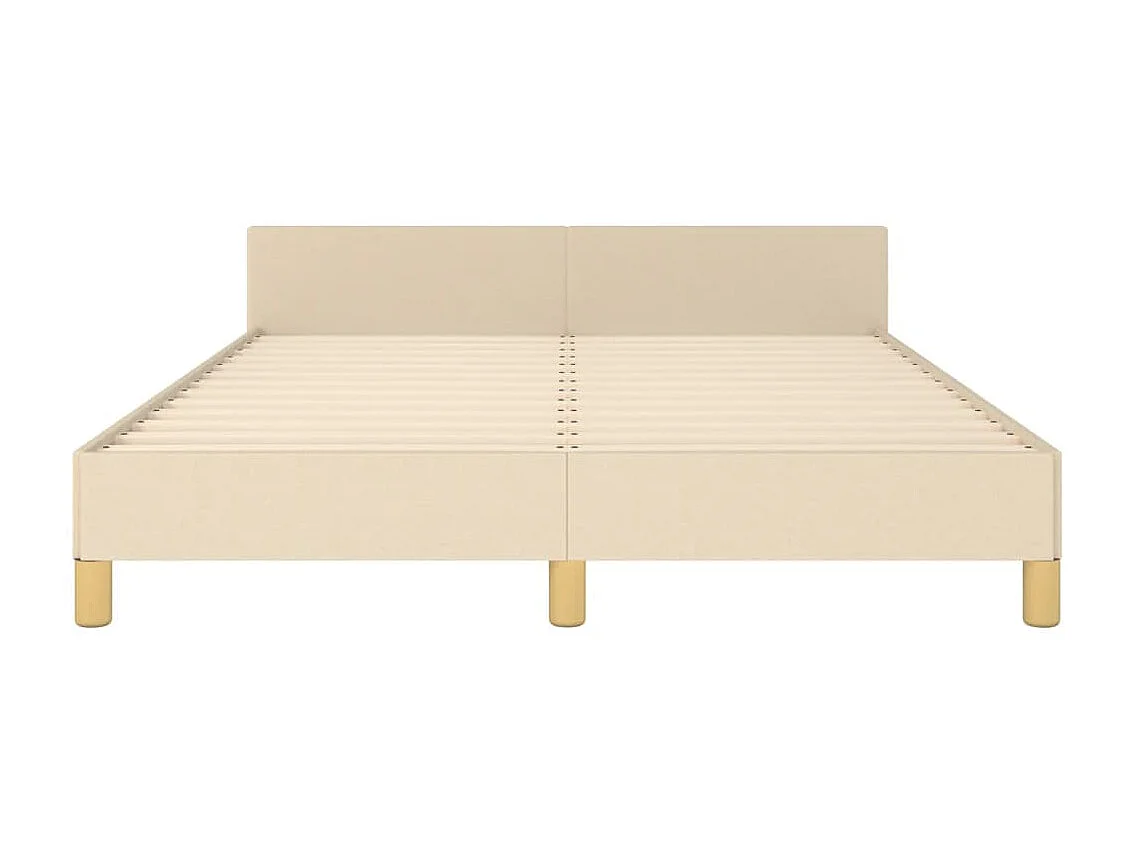 Lit-140x200 cm avec tête de lit Crème Tissu EGGB64766