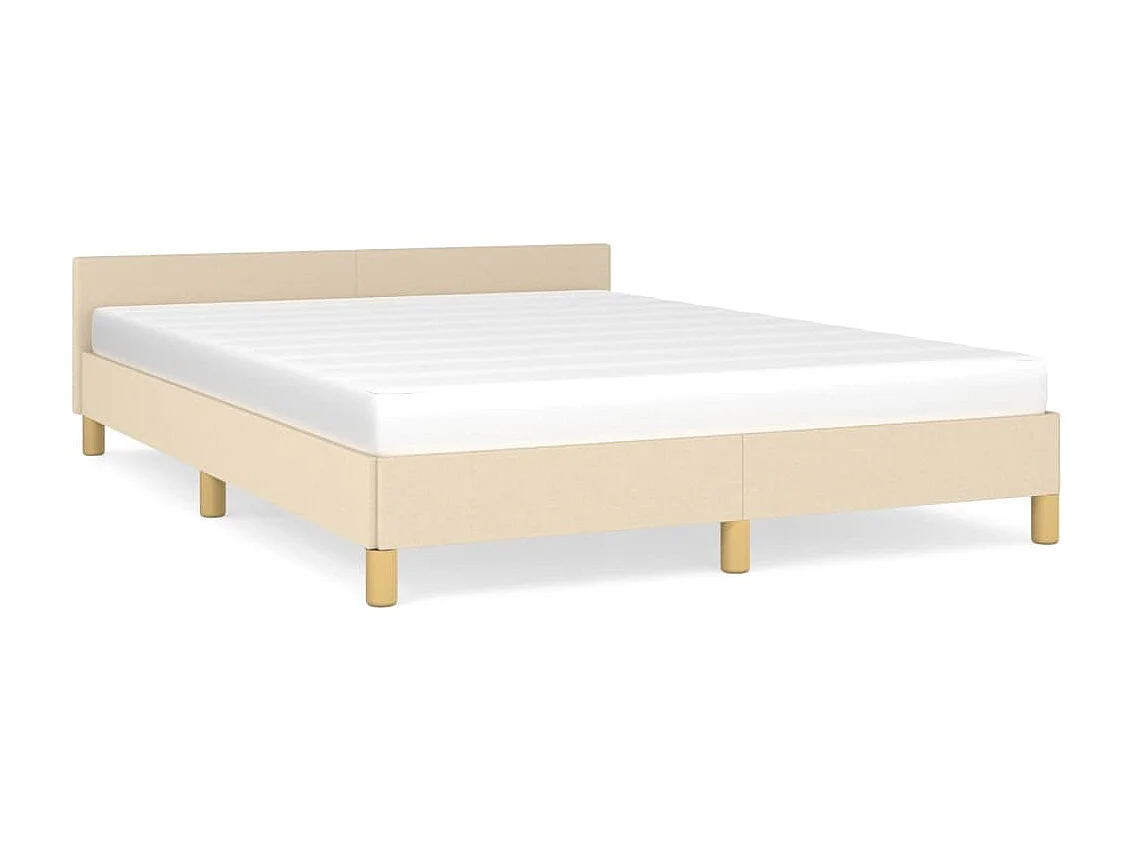 Cama c/ cabeceira 140x200 cm tecido cor creme PT689682