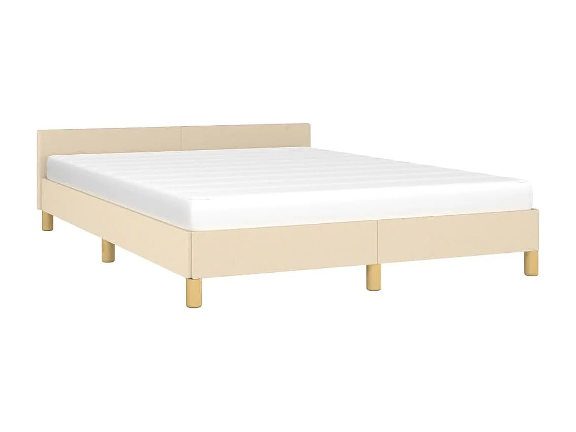 Cama c/ cabeceira 140x200 cm tecido cor creme PT689682