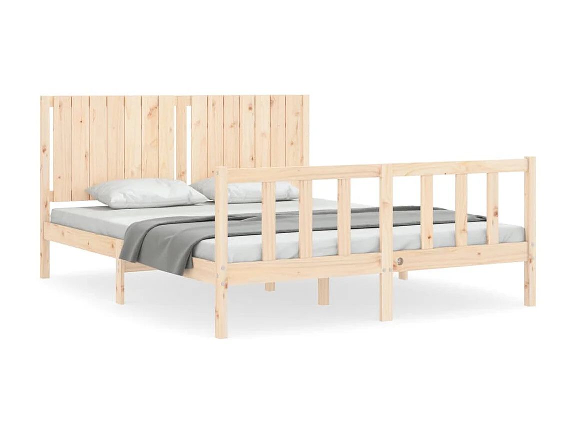 Lit-160x200 cm avec tête de lit bois massif EGGB67030