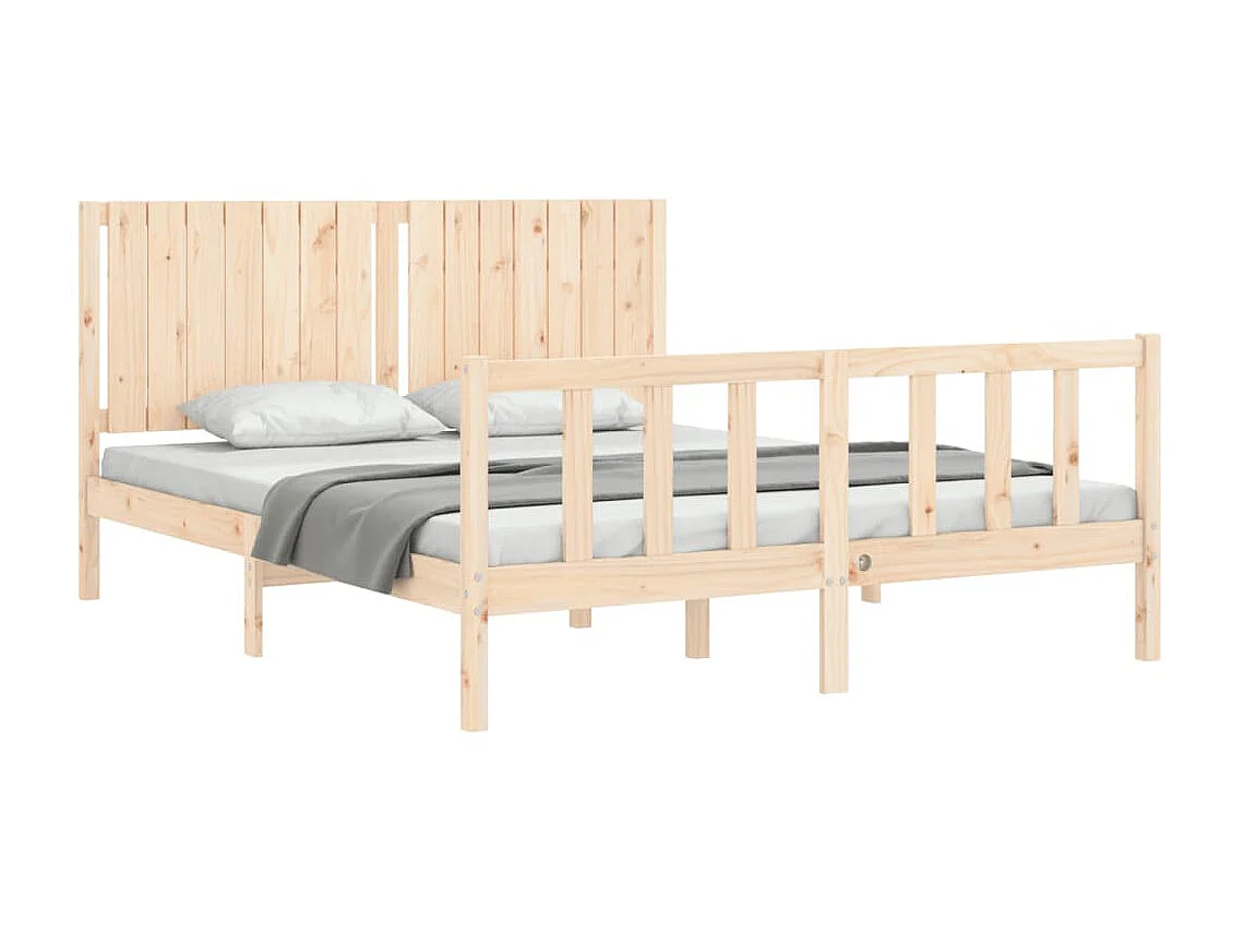 Lit-160x200 cm avec tête de lit bois massif EGGB67030