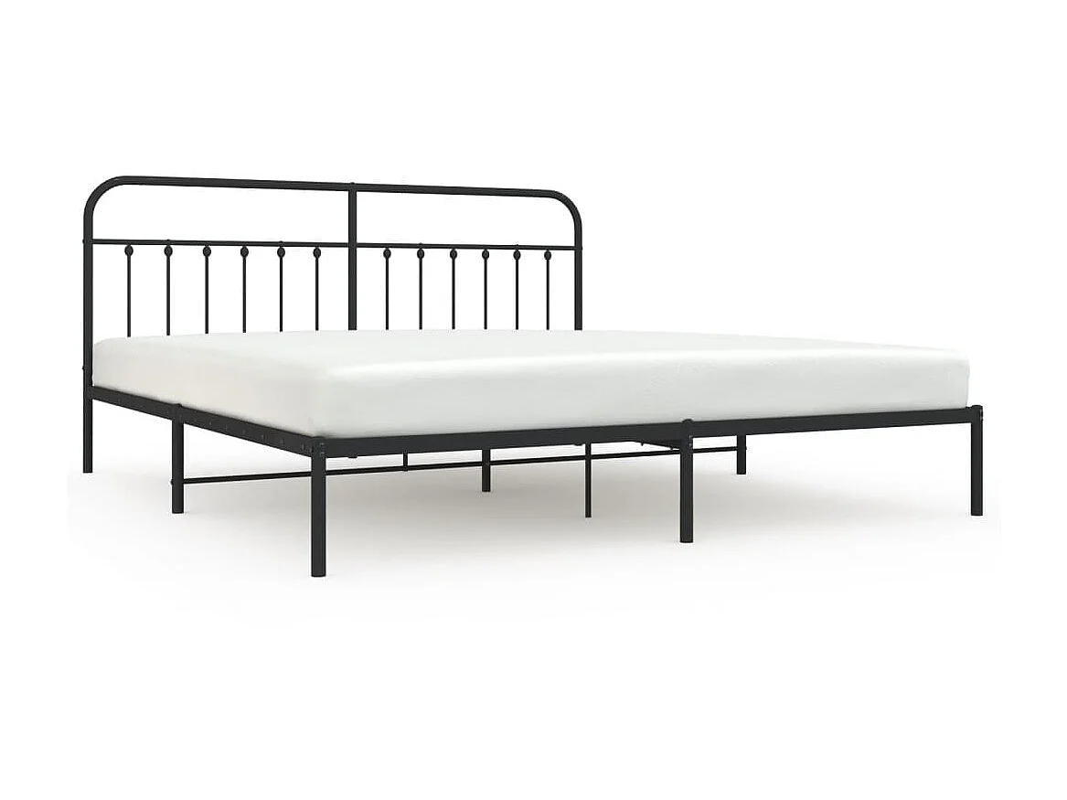 Cama 200x200 cm con cabecero metal negro ES93266