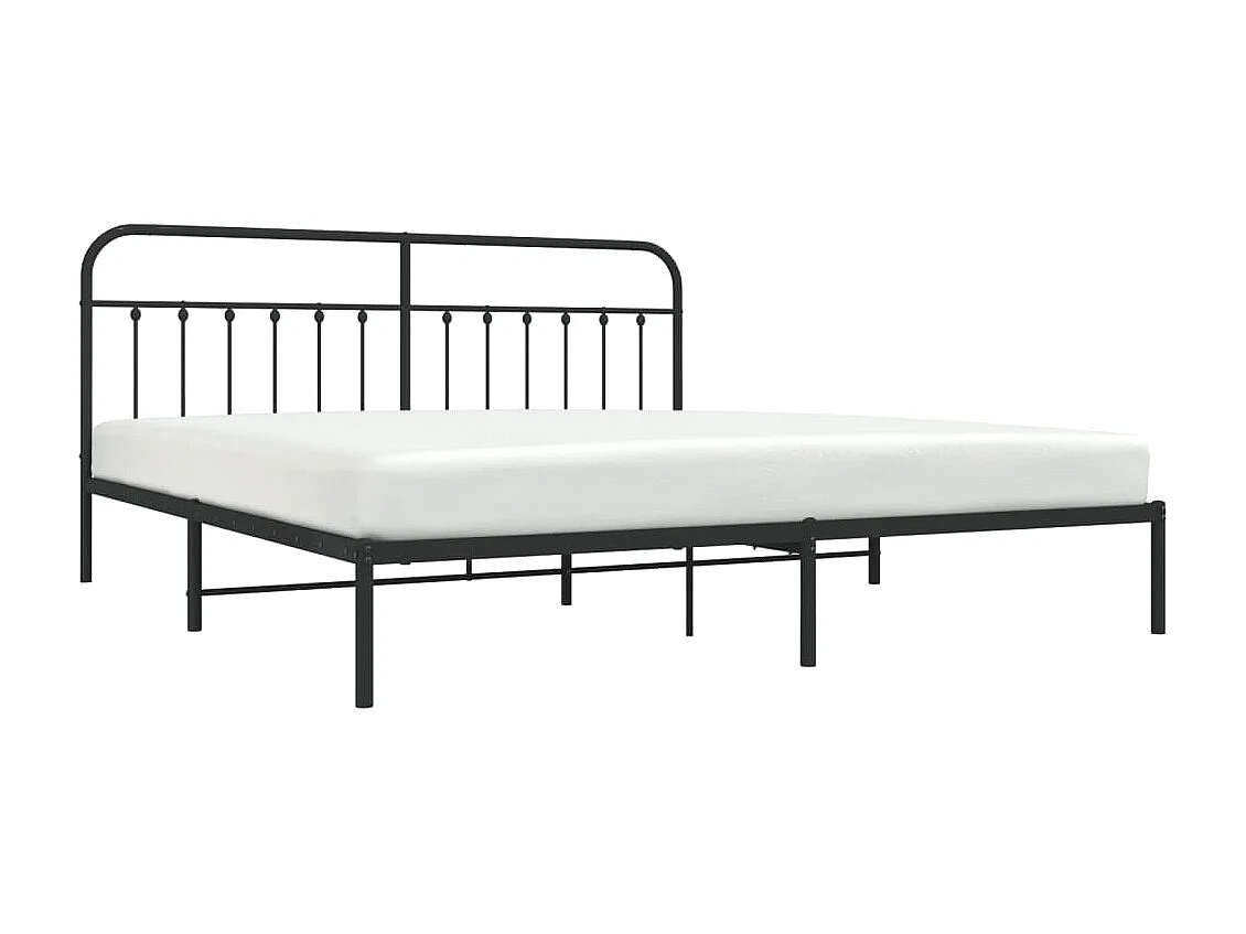 Cama 200x200 cm con cabecero metal negro ES93266