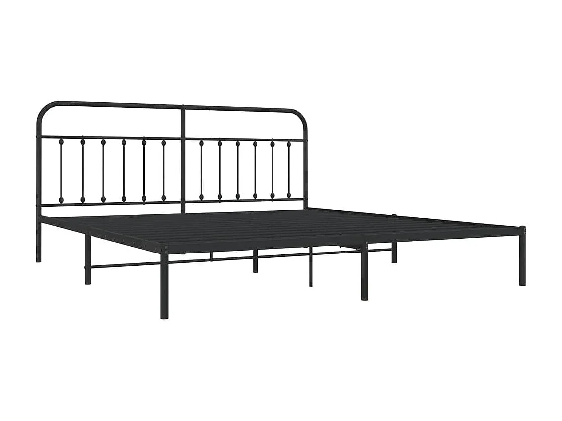 Cama 200x200 cm con cabecero metal negro ES93266