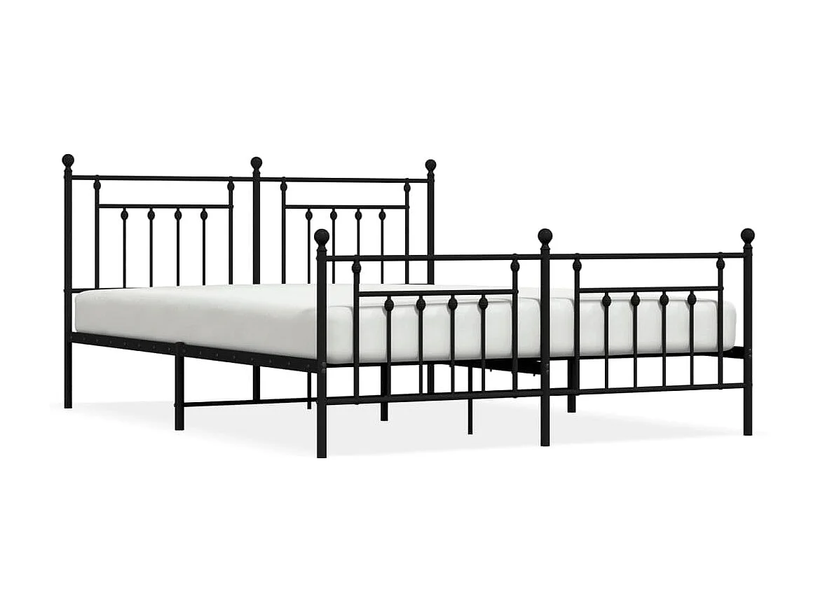 Bedframe met hoofd- en voeteneinde metaal zwart 160x200 cm NL18140