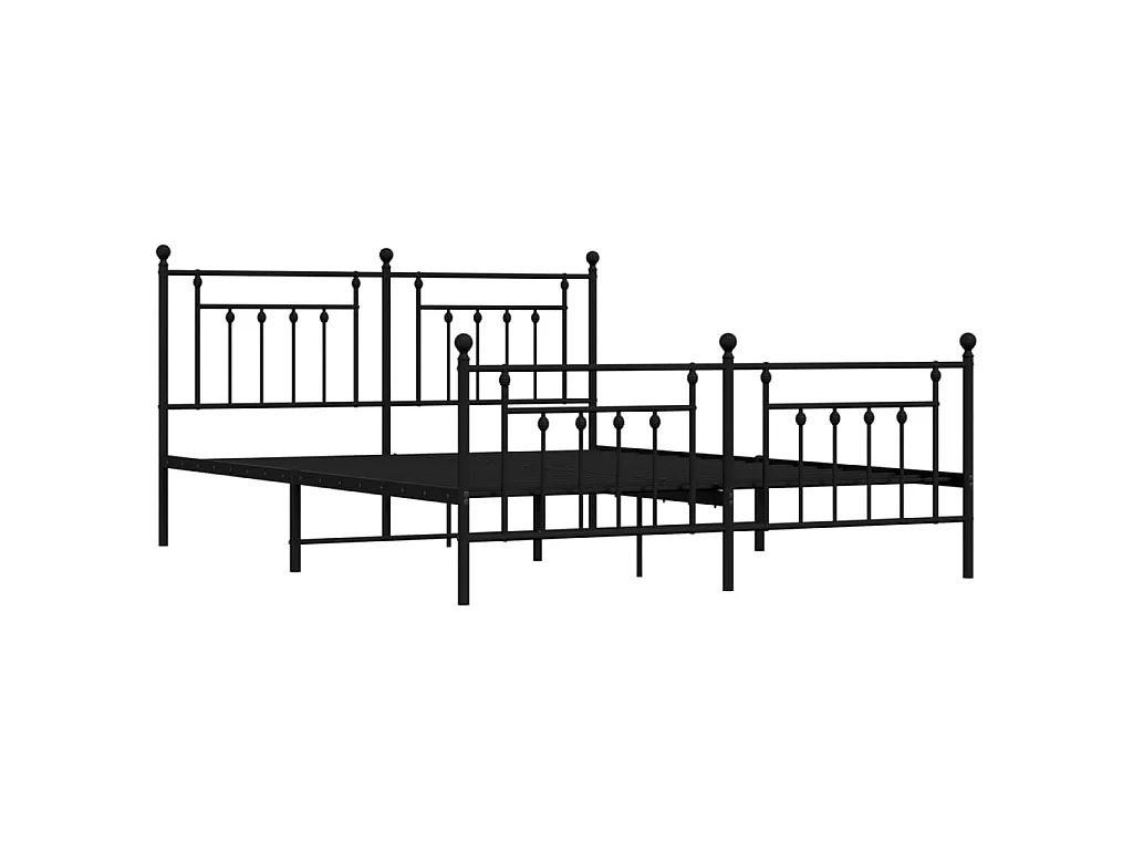 Bedframe met hoofd- en voeteneinde metaal zwart 160x200 cm NL18140