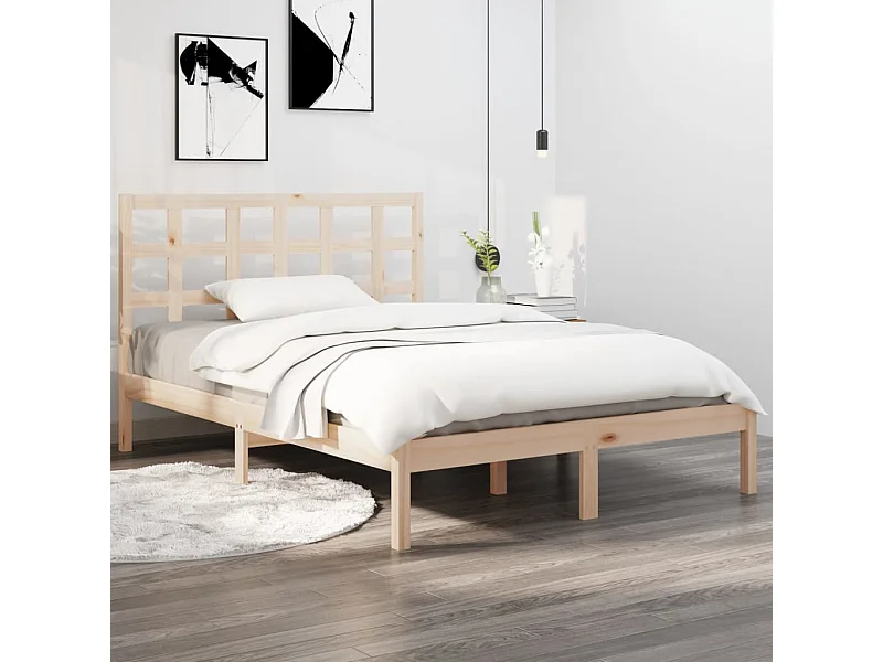 Cama 120x200 cm madera maciza de pino ES49805