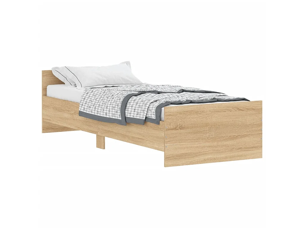 Cama 75x190 cm madera de ingeniería Sonoma roble ES62747