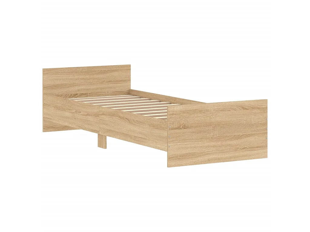 Cama 75x190 cm madera de ingeniería Sonoma roble ES62747