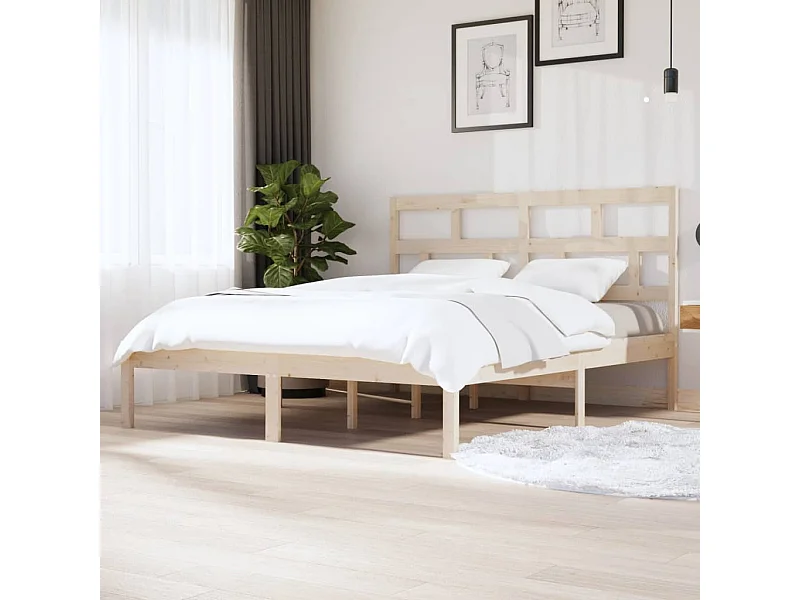 Cama 160x200 cm de madera maciza de pino ES43608