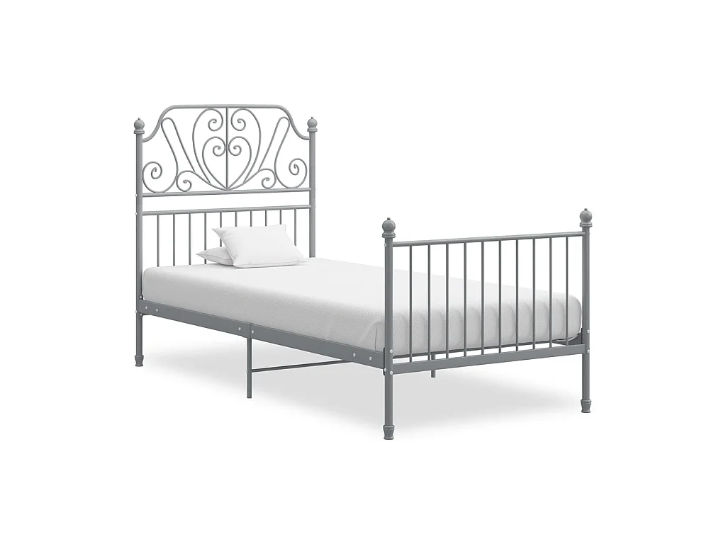 Lit-90x200 cm Gris Métal EGGB62422