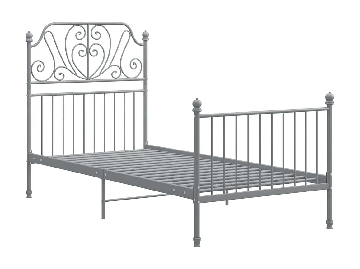 Lit-90x200 cm Gris Métal EGGB62422