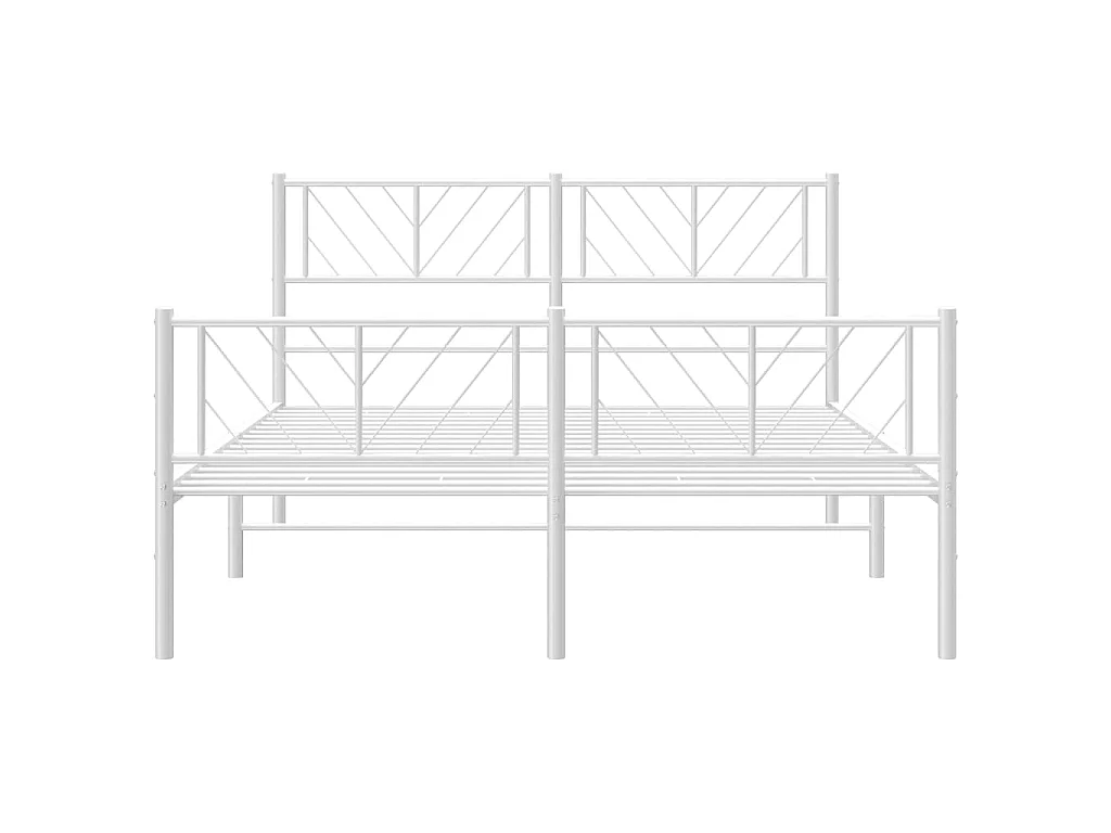 Bedframe met hoofd- en voeteneinde metaal wit 140x190 cm NL52769
