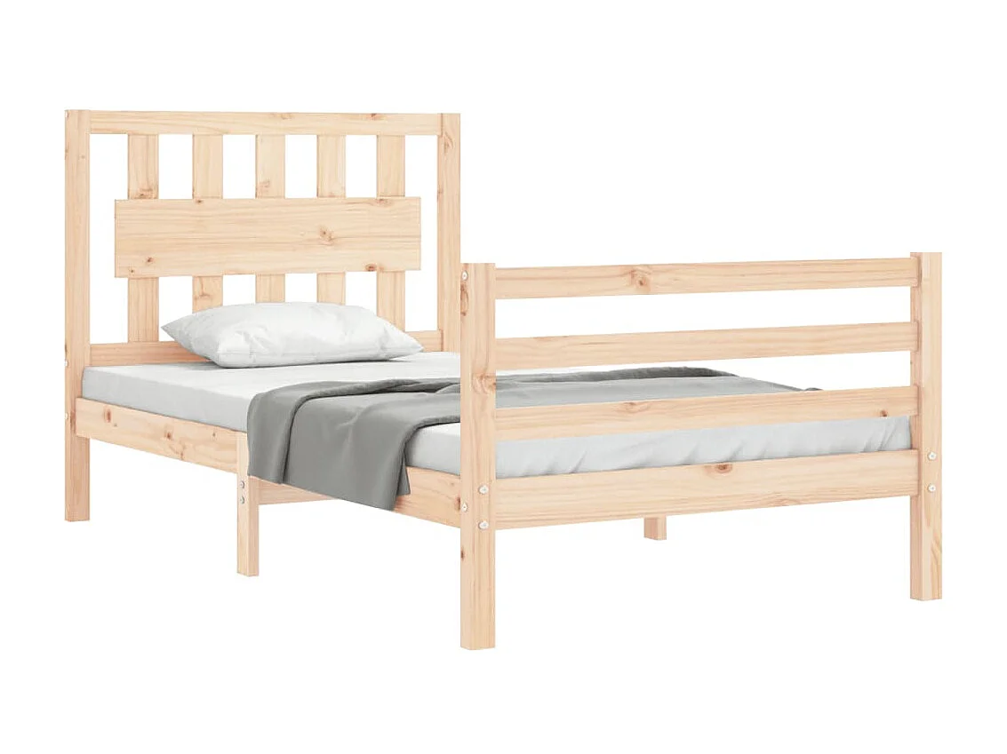 Lit-75x190 cm avec tête de lit petit simple bois massif EGGB96070