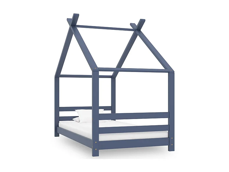 Cama para crianças 80x160 cm pinho maciço cinza PT320917