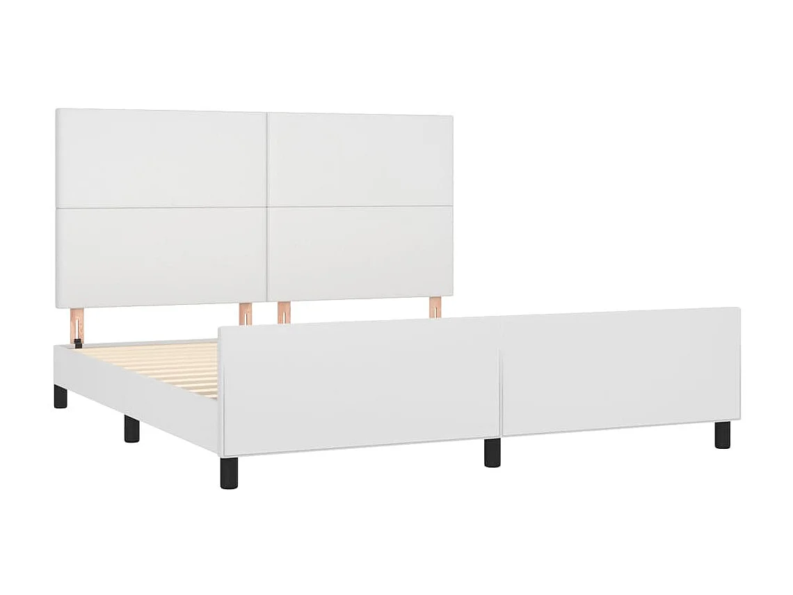 Lit-180x200 cm avec tête de lit Blanc Similicuir EGGB61222