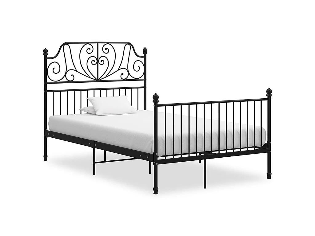 Lit-120x200 cm Noir Métal EGGB17020