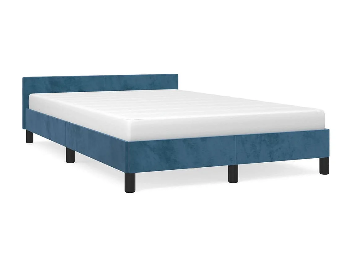 Bedframe met hoofdeinde fluweel donkerblauw 120x200 cm NL54901