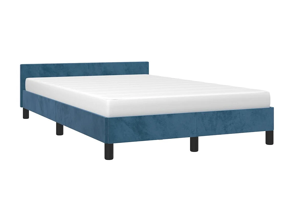 Bedframe met hoofdeinde fluweel donkerblauw 120x200 cm NL54901