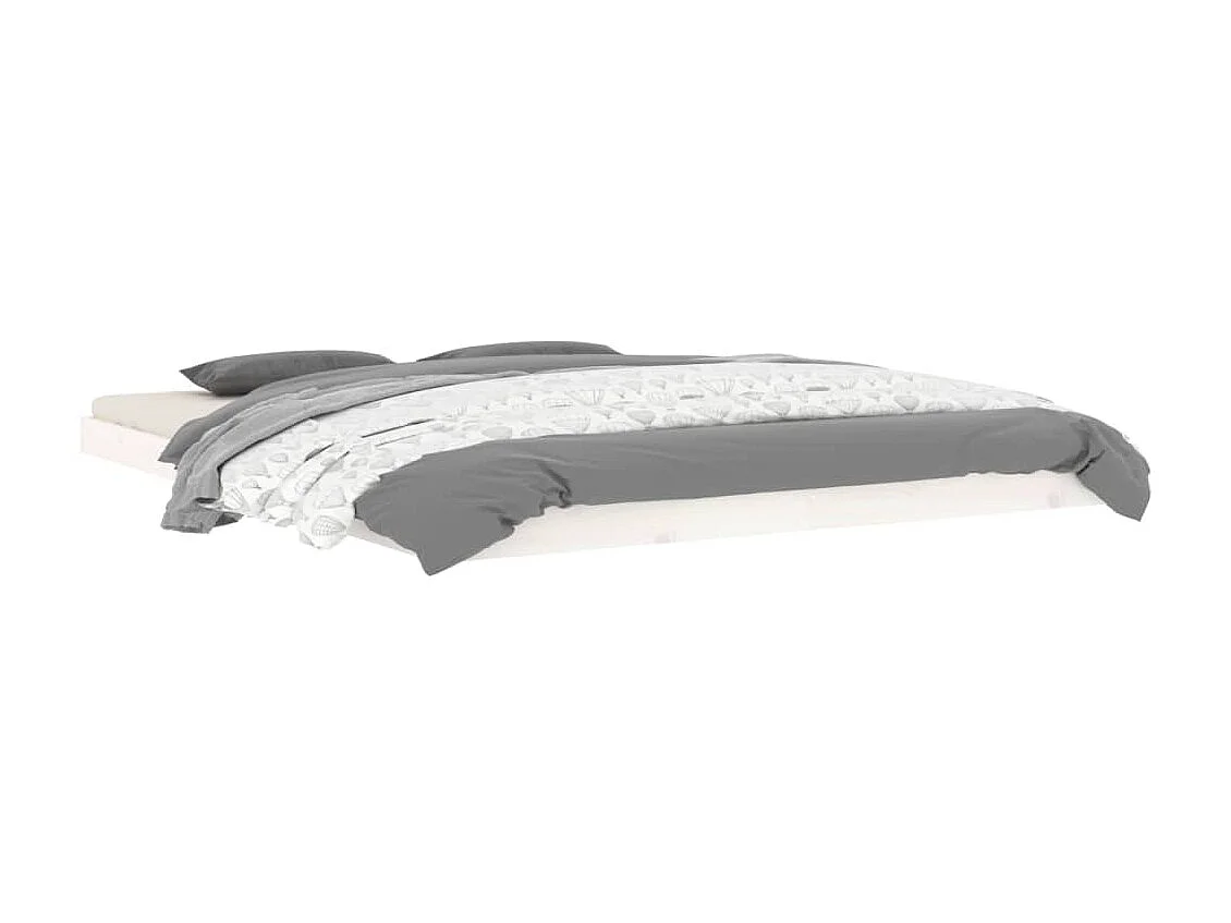 Lit-160x200 cm blanc bois de pin massif EGGB93669