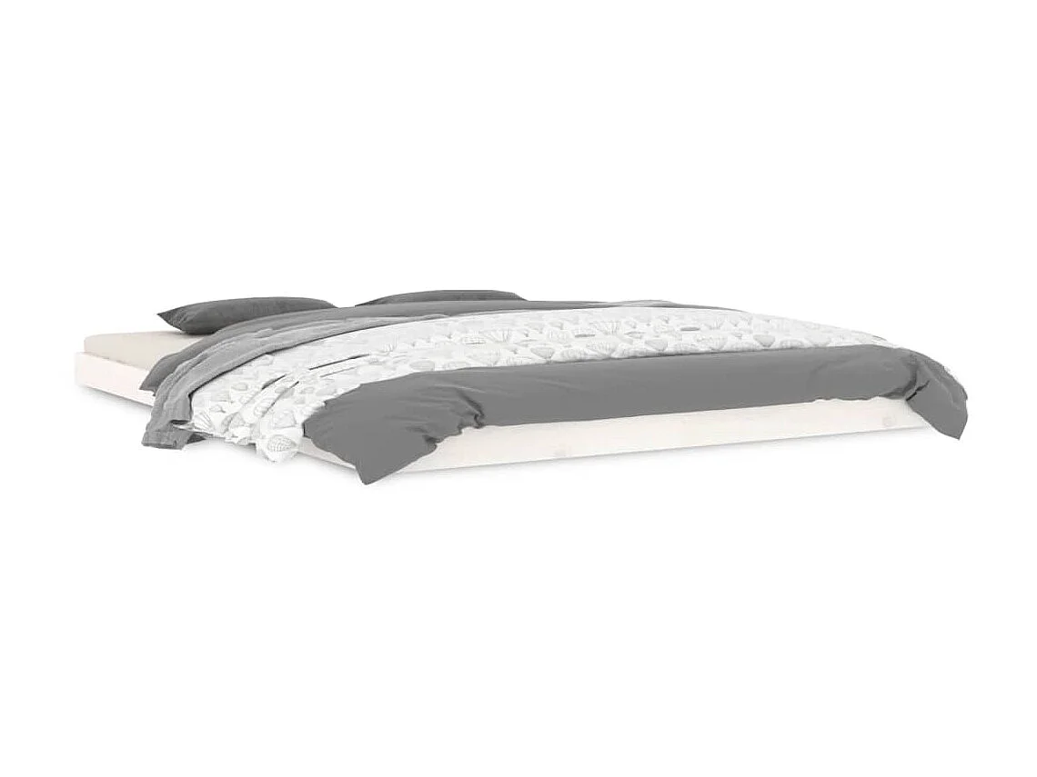 Lit-160x200 cm blanc bois de pin massif EGGB93669