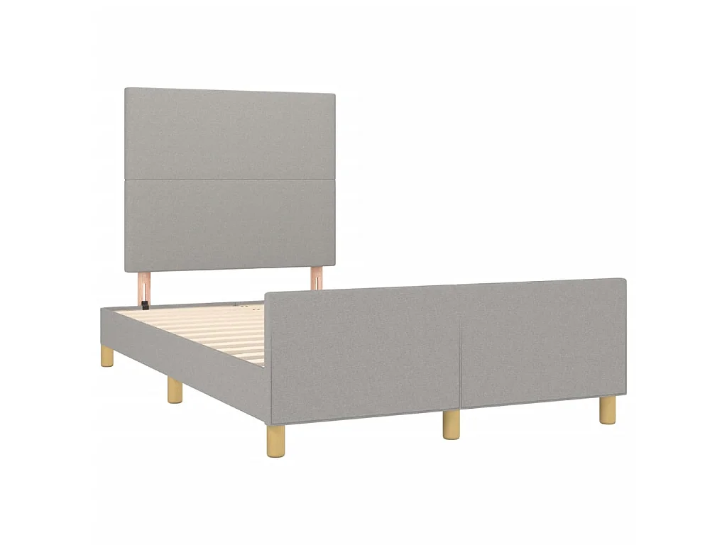 Lit-120x200 cm avec tête de lit Gris clair Tissu EGGB87659
