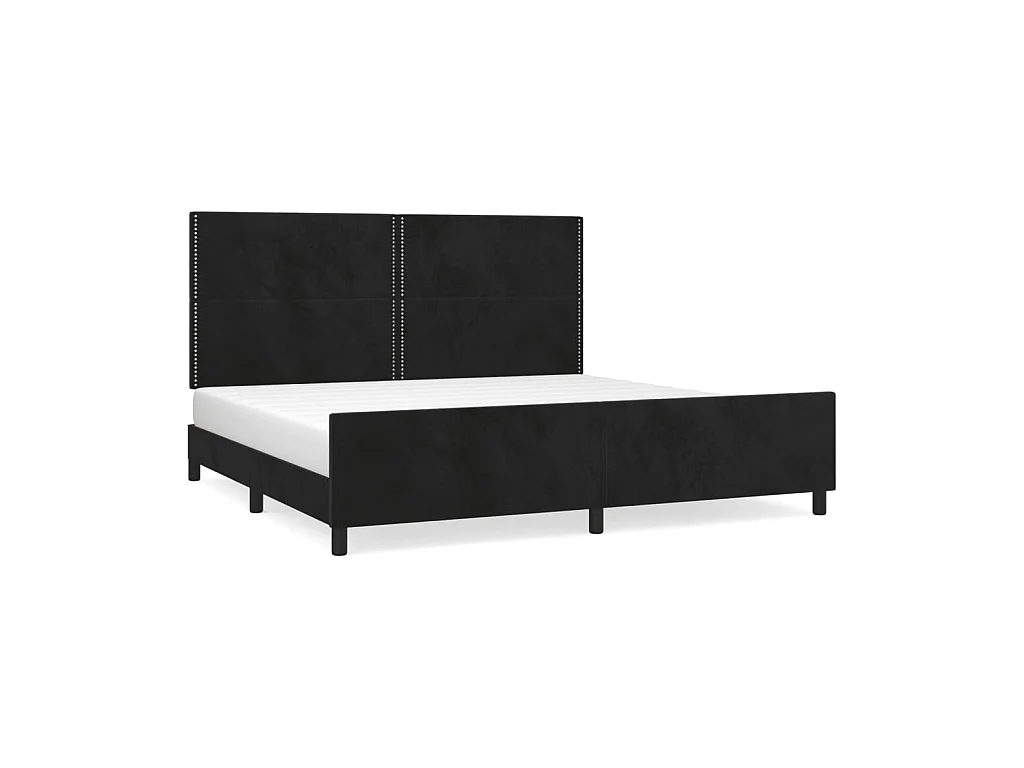 Lit-200x200 cm avec tête de lit Noir Velours EGGB19766