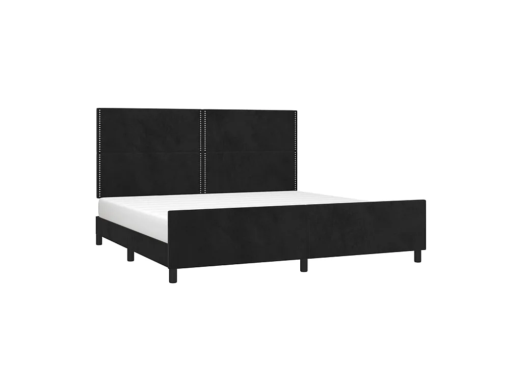 Lit-200x200 cm avec tête de lit Noir Velours EGGB19766
