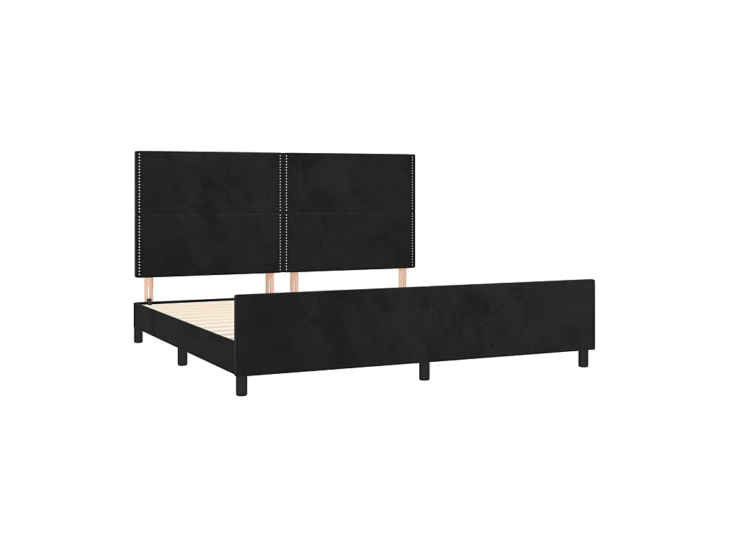 Lit-200x200 cm avec tête de lit Noir Velours EGGB19766