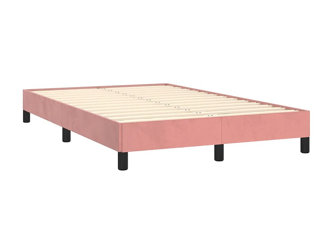 Cama 120x200 cm veludo rosa PT370974
