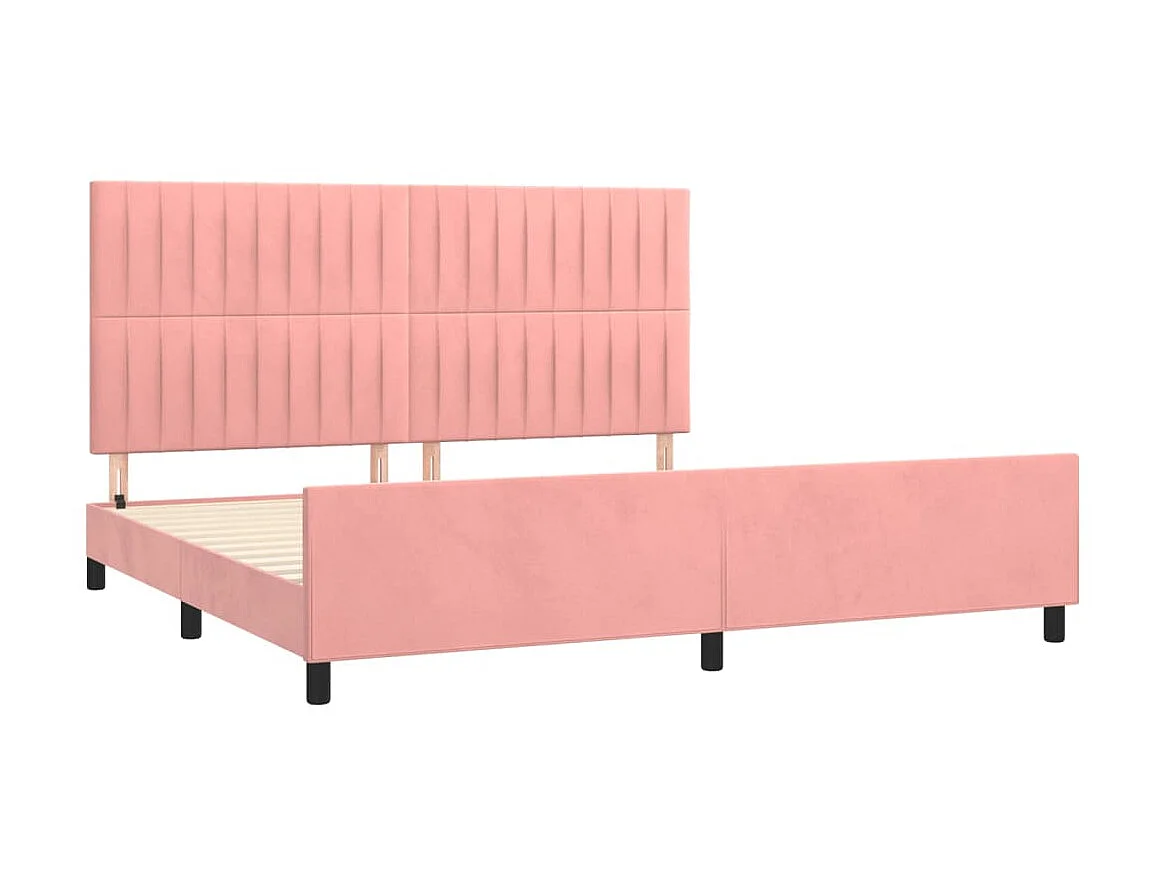 Lit-200x200 cm avec tête de lit Rose Velours EGGB98321