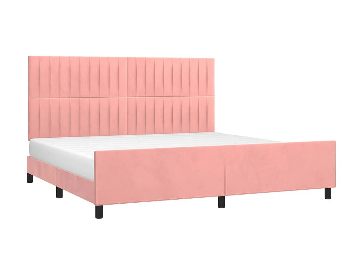 Bedframe met hoofdeinde fluweel roze 200x200 cm NL12655