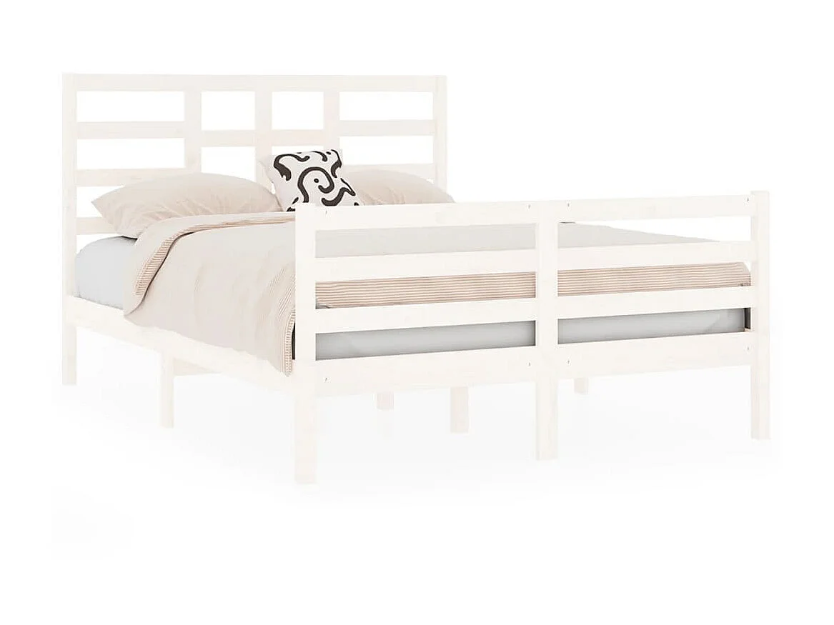 Lit-120x190 cm Blanc Bois massif Petit Double EGGB40734