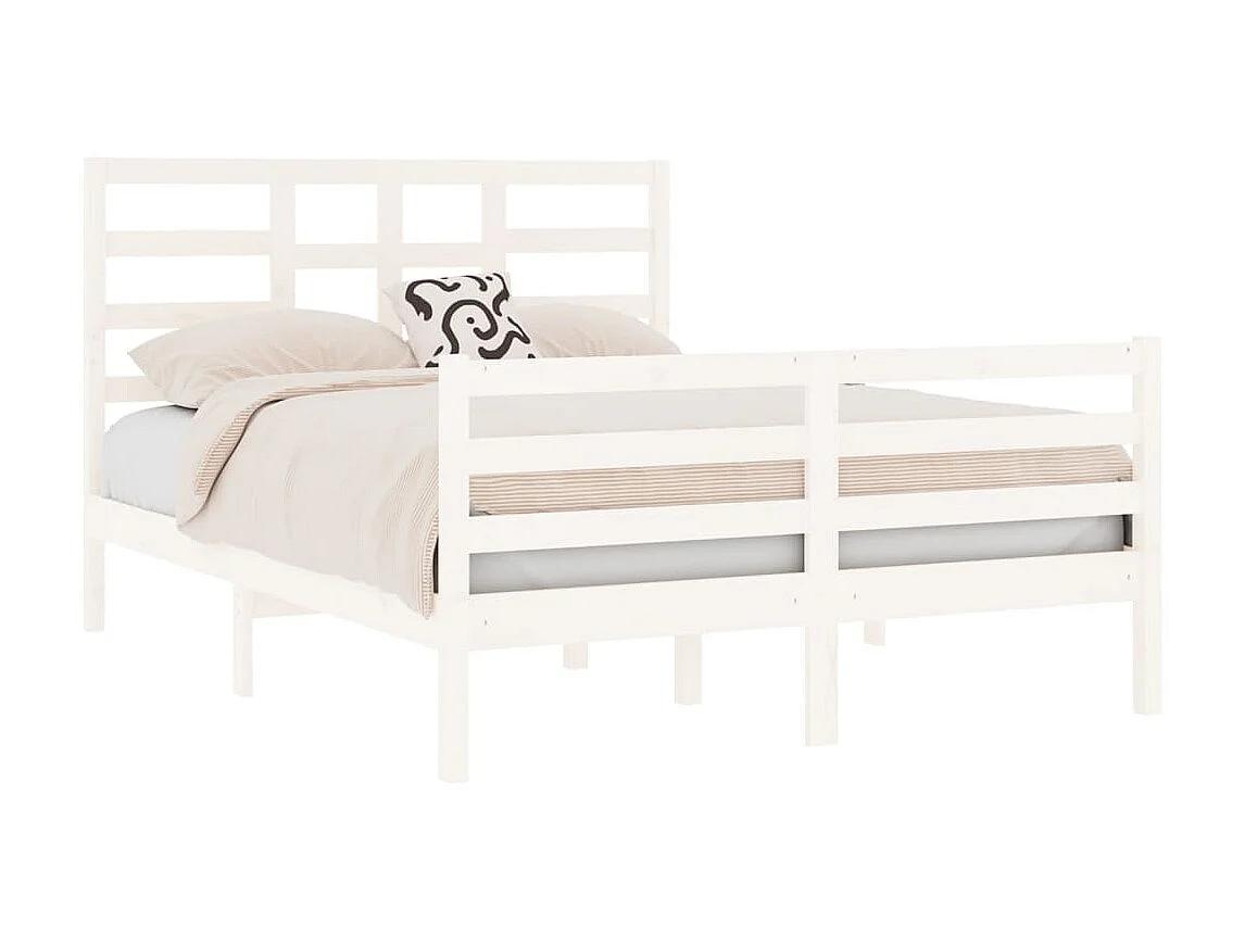 Lit-120x190 cm Blanc Bois massif Petit Double EGGB40734